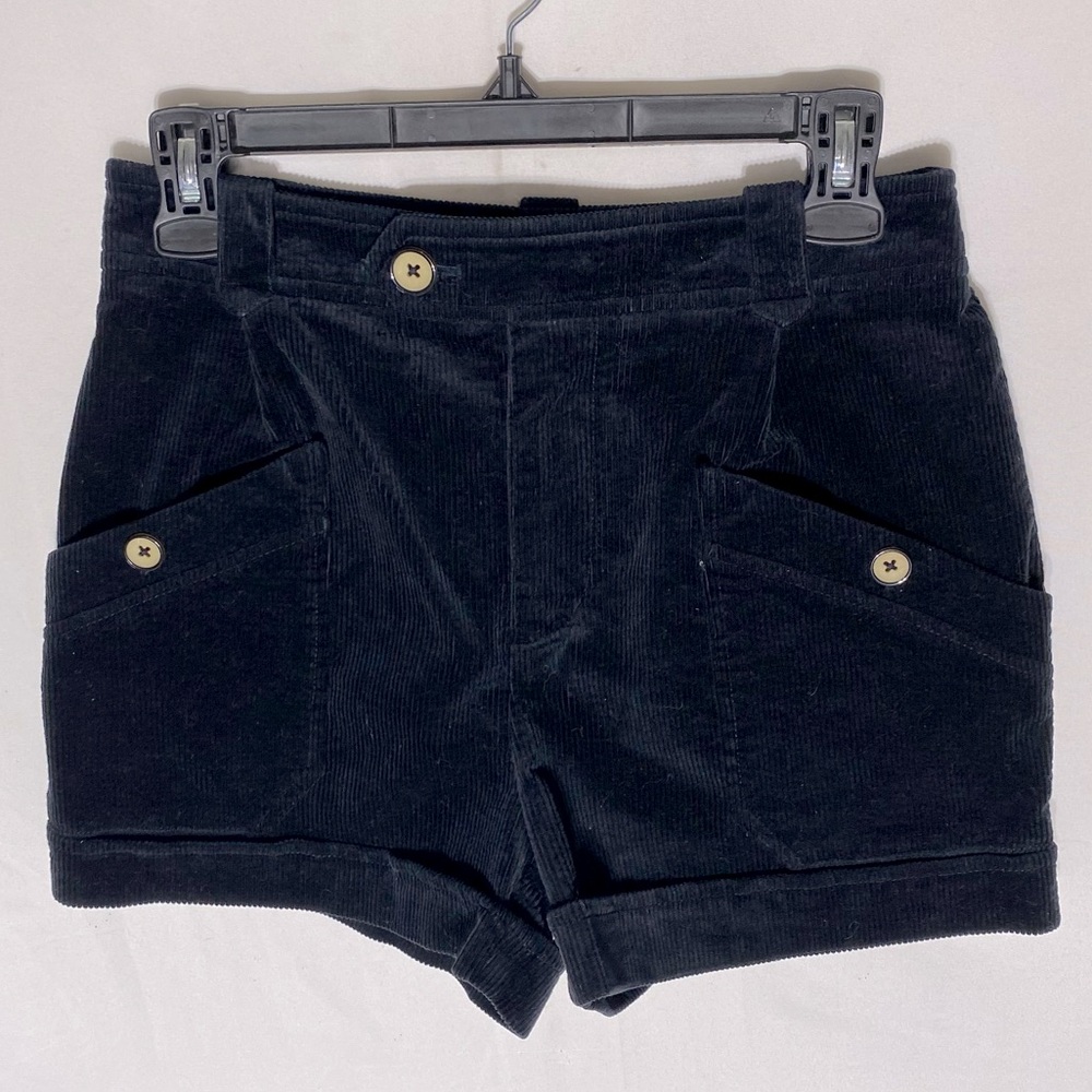 Anthropologie Maeve Black Corduroy High Rise Shorts 0 Festival Boho Minimalist